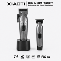 Kit de démarrage professionnel pour tondeuse à cheveux et tondeuse de précision avec peignes guide, adaptateur, flacon d'huile et interface Type-C