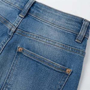 <b>Women</b> Breathable Flare <b>Jeans</b> Wholesale <b>Baggy</b> Denim Pants Custom Logo Mid Waist Thick Fabric Distressed Casual Premium Trousers - Product Image 5