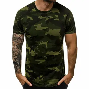 Bán Buôn Laigt Trọng Lượng Ngụy Trang T-Shirts Unisex Đồng Bằng Thoáng Khí 100% Bông Vải Tùy Chỉnh T Áo Sơ Mi