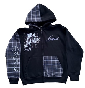 Sweat-shirts à capuche zippés élégants avec logo personnalisé imprimé, en coton respirant épais, nouveau design unique, sweats à capuche avec patch en flanelle - Product Image 1
