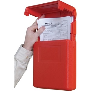 Document Box A4 Portrait Red 260x318mm Top Opening JUSTRITE - Product Image 1