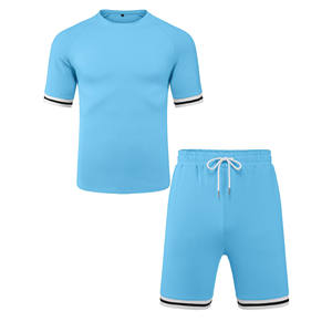 Ropa de hombre de calidad premium, conjuntos de talla grande para hombre, camisetas y pantalones cortos de estilo callejero, conjunto doble de 2 uds, ropa informal para hombre - Product Image 5