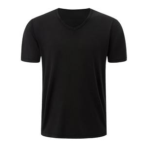 Camiseta Deportiva Informal de Manga Corta con Cuello en V para Hombre, Color Sólido, para las Cuatro Estaciones, Cómoda, Talla Grande, Juvenil - Product Image 2