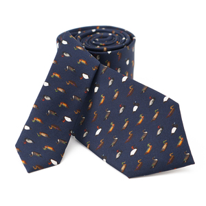 Cravatte in Seta Personalizzate alla Moda con Monogramma e Righe, Stampe di Animali come Anatre e Fagiani, Cravatte da Ufficio per Completi - Product Image 2