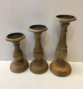 Porte-bougie en bois fait main de style vintage avec logo personnalisé pour événements spéciaux, décoration intérieure, Noël - Prix Inde - Product Image 1