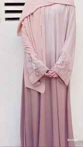 Élégant modeste brodé à la main femmes cher étoile travail à la main Abayas formelle traditionnelle Dubaï robes tissu respirant - Product Image 3