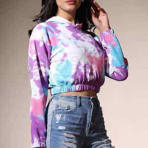 Vente chaude 2025 nouveau fabricant d'usine femme haut court à capuche 100% coton français éponge pull streetwear - Product Image 3