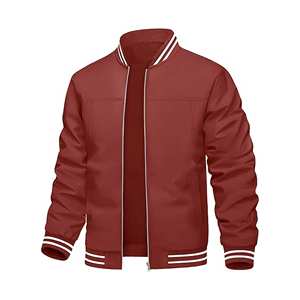 <b>Men's</b> Lightweight Stand Zip-Up Coat Casual Vintage Windbreaker Jacket for Spring Fall Embroidered Pocket Winter Dye-Processed - Product Image 5