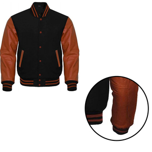 Veste de baseball personnalisée de haute qualité pour adultes et jeunes Veste universitaire en molleton de toile de qualité en différentes couleurs pour hommes - Product Image 3