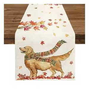 Bulk Supply Customized Design Luxury Style Washable 100% Cotton Embroidered <b>Table</b> <b>Runner</b> with Custom Logo - Product Image 5