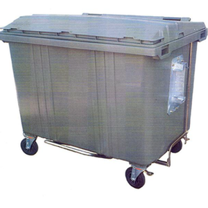 ถังขยะโลหะขนาดใหญ่มีล้อและมือจับด้านข้างถังเก็บขยะกลางแจ้งสำหรับใช้ในเขตเทศบาลและเชิงพาณิชย์ - Product Image 5