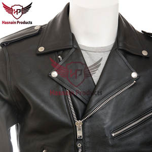 Blouson de motard en cuir noir personnalisé pour hommes pour un bord ultime et l'élégance Style High Street Saison hivernale - Product Image 2
