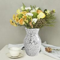 Vase mosaïque moderne unique fait main et écologique pour arrangement floral, décoration de mariage, design miroir étincelant, salon