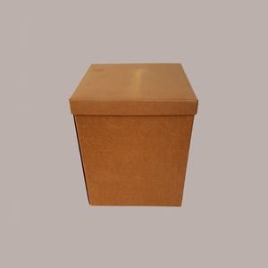 5 cajas de almacenamiento decorativas de papel ondulado marrón con tapa 250x250H300mm colección de cajas de maletero - Product Image 2