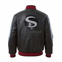 Veste de baseball en cuir PU style streetwear avec broderie personnalisée, veste universitaire, veste de baseball en laine contrastée