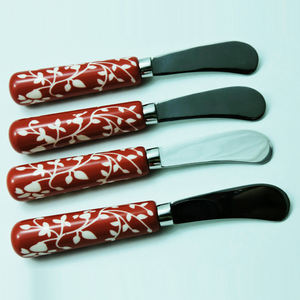 Juego de corte de cuchillos de mantequilla con mango de resina de Color rosa y blanco de acero inoxidable de estilo único, utensilios de cocina y hogar usados, nuevo diseño - Product Image 3