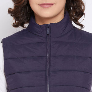 Chaleco acolchado con cremallera de estilo de bolsillo Moq bajo para mujer, nuevo diseño de cremallera sin mangas, chaleco acolchado para mujer - Product Image 6