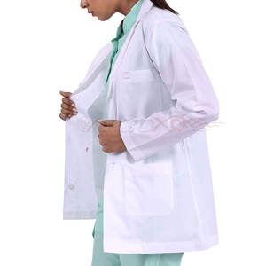 Full Sleeve Lab <b>Coat</b> With Durable <b>Stitching</b> For Laboratory And Hospital Staff White Lab <b>Coat</b> With Notched Lapel Collar - Product Image 4