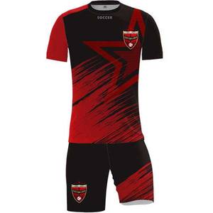 Uniformes de rugby rouge et noir conçus sur mesure avec un tissu respirant et une durabilité améliorée, idéaux pour les matchs de rugby intenses - Product Image 2