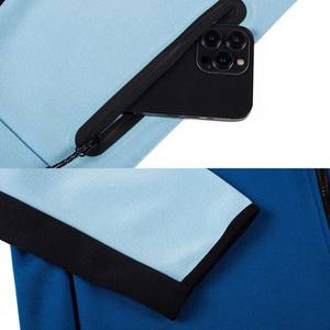 Vêtements de sport pour hommes de haute qualité Ensemble deux pièces Logo personnalisé Sweat à capuche zippé Pantalon de survêtement Couleur contrastée Survêtements à la mode Prix - Product Image 5