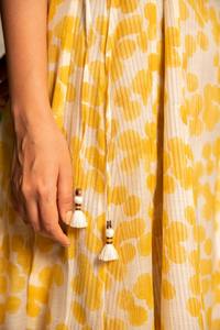 Maxi vestido de verano de estilo bohemio con estampado de bloque de mano indio para mujer, tela tejida dulce de cintura Natural de algodón informal - Product Image 5