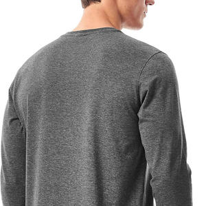 <b>Men</b> Casual <b>Long</b> <b>Sleeve</b> <b>Henley</b> T Shirt Blank Custom Logo Front Plus Size Breathable Slim Fit Cotton Bamboo Fiber - Product Image 2