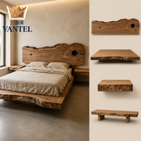 Maßgefertigtes Natürliches Massivholz-Hotelbett mit Naturkante für Luxus-Resorts, Villen und Hotelzimmer-Projekte