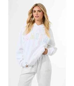 Chándal Largo Bordado con Logotipo de Arcoíris, Color Blanco, para Mujer, Estilo Holgado, para Invierno - Product Image 1