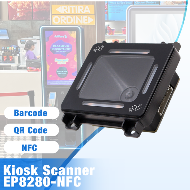 YOKOSCAN EP8280-NFC Ultra-thin 2D QR Code NFC Reader Access Control Vending Machine Kiosk USB COM TTL Weigand Interface
