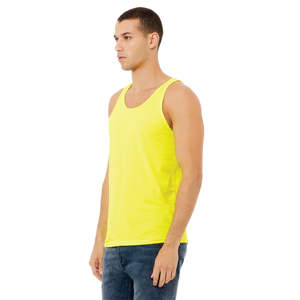 ตะเข็บด้านข้างขายปลีกพอดี100% Airlume หวีและแหวนปั่นฝ้าย32เดี่ยว4.2ออนซ์นีออนสีเหลืองถังเสื้อ Unisex - Product Image 2