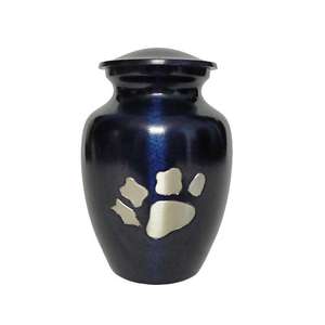 Blue Paw Print Pet Urn Set for Ashes Metal Cremation Urns in Multiple Sizes <b>Keepsake</b> Memorial Containers - Product Image 4