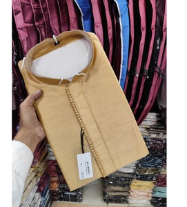 Stylish Indian Soft <b>Silk</b> <b>Kurta</b> For Men With Glossy Finish Perfect For Festive And Formal Events - Product Image 4