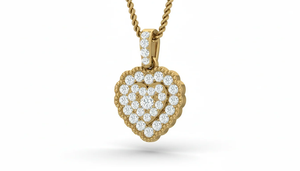 จี้เพชรทรงหัวใจแบบวงแหวนคู่ ดีไซน์ทันสมัย ทองคำ 14K ประดับเพชรแท้ เครื่องประดับหรูหรา โรแมนติก สำหรับผู้หญิง - Product Image 4