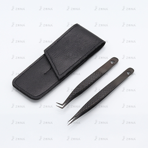 Pinzas de extensión de pestañas de acero inoxidable, precio barato, pinzas de cejas de la mejor calidad, pinzas de pestañas de punta recta y curva - Product Image 5