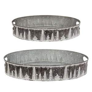 Plateau rond galvanisé pour Noël Articles alimentaires Snacks Toffee Chocolate Dessert Plateaux métalliques Plateau décoratif pour Noël Design d'arbre - Product Image 6