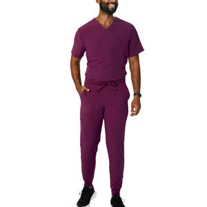 Conjunto Médico Unisex con Pantalones Jogger Ajustados con Puños Elásticos y Cintura con Cordón Funcional, Top de Manga Corta con Cuello en V, Tejido 100% - Product Image 1