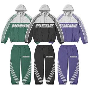 ชุดกีฬากันลมสำหรับทุกเพศวัสดุไนลอนคุณภาพสูงออกแบบโลโก้ได้ตามต้องการชุดวอร์มสีม่วงไซส์ใหญ่พิเศษสำหรับฤดูหนาว - Product Image 1