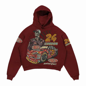 Sweat-shirt personnalisé Streetwear Impression numérique DTG Logo personnalisé Vintage Coton lourd à coupe courte Lavage à l'acide imprimé - Product Image 3