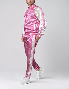 Chándal de invierno para mujer de nailon 2025, chándal personalizado con logotipo impreso DTF, chándal de talla grande de satén de nailon brillante de 2 tonos para hombre, novedad de 100% - Product Image 4