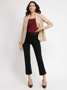 Ensemble de costume pantalon formel pour femmes |   Blazer triple boutonnage, pantalon droit ample Fox |   Vêtements de travail élégants pour le bureau et les affaires - Product Image 3