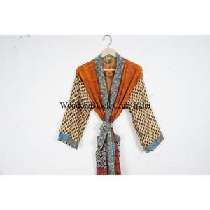 Unique Handmade Elegant Vintage Japanese Silk <b>Kimono</b> <b>Robe</b> Women Bohemian Floral <b>Long</b> Summer Wedding Jacket Bikini Cover - Product Image 2