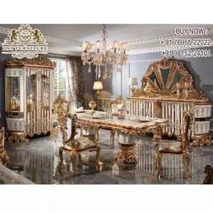 Juego de Muebles de Comedor de Diseño Turco de Lujo, Estilo Vintage, Juego de Mesa de Comedor Tallada Pesada, Juego de Comedor de Diseño Turco, EE. UU. - Product Image 1