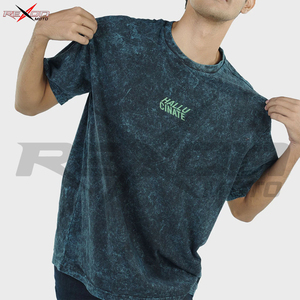 T-shirt vintage en coton épais 150g délavé à l'acide, coupe oversize à épaules tombantes, unisexe, respirant et à séchage rapide, style Rexon Moto - Product Image 3