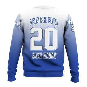 Sudadera Azul con Cuello Redondo y Letras Griegas de Zeta Phi Beta para Mujer, Bordado de la Hermandad 1920 - Product Image 2