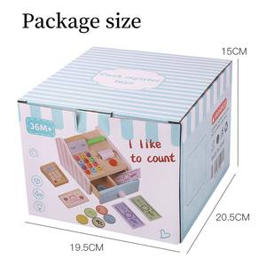 Bois caisse enregistreuse jouet enfants jouer ensemble de nourriture jouets pour filles enfants Simulation jouet éducatif caissier jouet papier enfant - Product Image 4