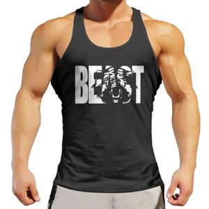 Venta al por mayor de camisetas sin mangas ajustadas con cuello redondo de algodón para hombre logotipo personalizado costilla sin costuras suave transpirable de punto diseño de talla grande - Product Image 1