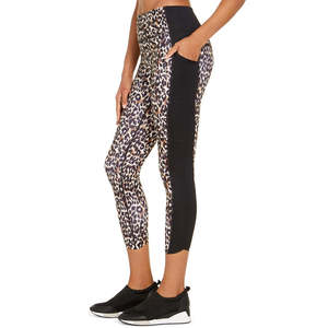 Leggings da Donna Ideology Taglia XX-Large, Beige e Kaki con Stampa Leopardata, in Spandex/Nylon, Tie-Dye con Striscia Laterale, per Fitness e Yoga - Product Image 3
