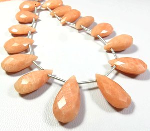 Amazonite de pêche naturelle pierres précieuses à facettes 15 pièces 8 "brin 17-23mm perles pour bijoux gemmes en vrac - Product Image 6