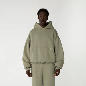 Sweats à capuche unisexes imprimés sur mesure en gros coton de haute qualité brodé et teint dans des tons unis pour l'hiver - Product Image 1