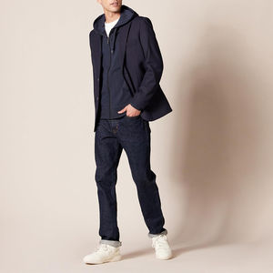 Sweat-shirt décontracté pour homme, coupe ajustée, 100% coton, hiver, vêtement de base tendance, avec fermeture éclair de couleur personnalisée, technique de teinture unie, automne - Product Image 4